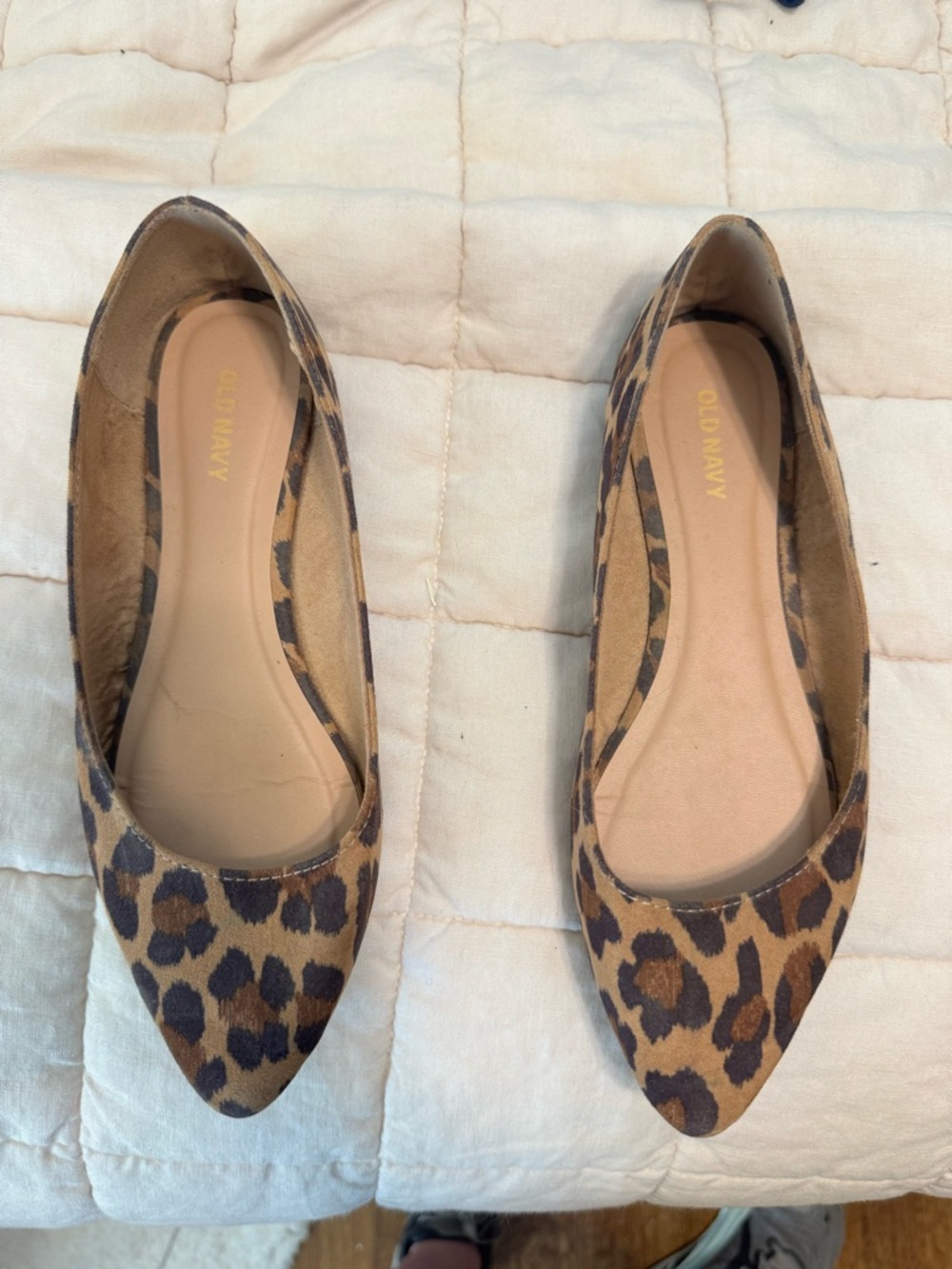 Old Navy Leopard-Print Pointed Toe Flats in Brown and Black